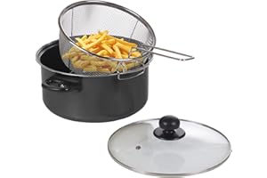 URBN-CHEF Ensemble friteuse effet marbre noir ou cuivre (noir métallique)