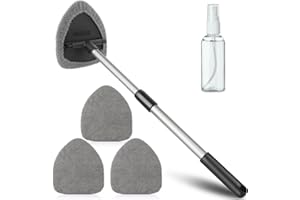 Funyord Środek do czyszczenia szyb samochodowych, środek do czyszczenia wnętrza szyb samochodowych, rozszerzalny środek do czyszczenia szyb z 4 podkładkami z mikrofibry i butelkami z rozpylaczem,