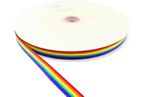 ONLY FAITH Cinta Bandera arcoiris LGTB Tela para Pulseras Orgullo Gay y Manualidades Tela Ribbon (50 metros / 1 cm, Arcoirirs)