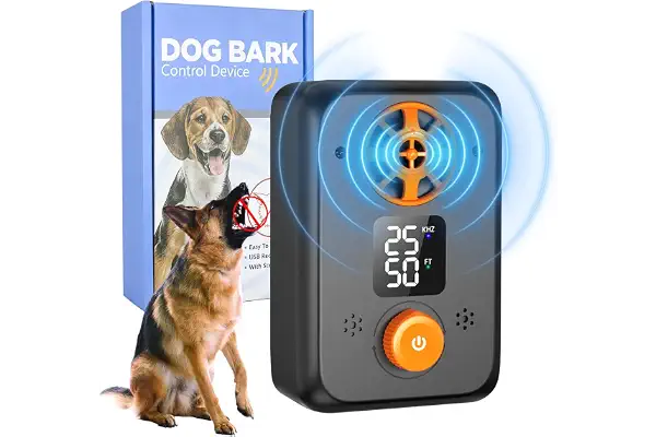 veorkide Antiladridos para Perros Ultrasonidos - Dispositivo Repelente con 5 Frecuencias 3 Modos y Auto Detención Ahuyentador de Perros- Efectivo para Interior y Exterior