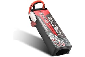 GOLDBAT 7.4V Lipo Battery 5200 mAh 50C 2S RC lipo battery Hard Case with Dean-Style T Connector for RC Car Airplane Helicopter Boat Buggy Truck Helicopter Airplane Racing Models(1 Pack)