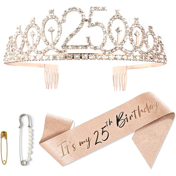 Fascia E Diadema 29° Compleanno - Corona Oro Rosa Con Strass, Set Festa Per Ragazze - Foto 2