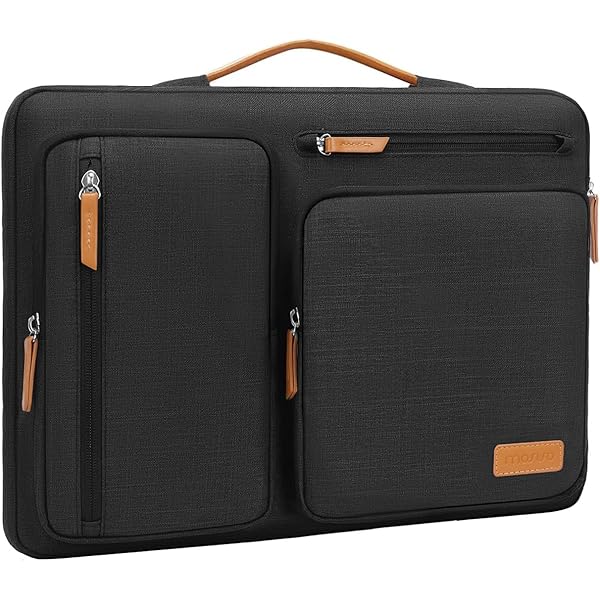 MOSISO Laptop Schoudertas Leopard Grain - Aktetas Mouw Met Riem Voor 15-16 Inch