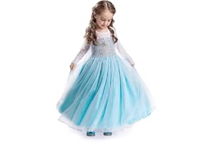 ELSA & ANNA® Filles Reine des Neiges Princesse Partie Costumée Déguisements Robe de Soirée FR-FR314 - 4-5 Ans ( Code de Taille : 20)