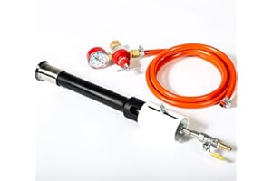 DEVIL-FORGE Bruciatore a gas modello DFCPROF (200.000 BTU), valvola a sfera, strozzatore dell'aria, per Fornace, Fucina a Gas Propano, Fabbricazione di Coltelli, Lavori di forgiatura, Professionale