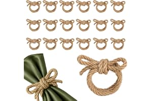 Layposy 20 st jute servettringar, silver Napkin Ring för Thanksgiving Bröllopsfest Familj Mat Påsk Bordsdekoration