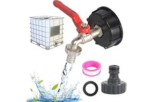 CAINCAY Adaptateur de Réservoir IBC Connecteur à filetage 3/4", Robinet Cuve 1000L Robinet Recuperateur Eau De Pluie, Robinet Sortie Raccord Vanne Robinet Raccords De Tuyau D'arrosag