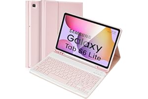 ANICEMOON Lively Life Custodia con Tastiera per Samsung Galaxy Tab S6 Lite 2020 10.4" (SM-P610/P615), 2022 (SM-P613/P619), Layout Italiano, Rimovibile Tastiera per Samsung Tab S6 Lite, Rosa