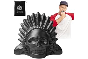 PORFOYO Silbato Azteca de la Muerte, Silbato de la muerte azteca Gritante, Sonido Humano Auténtico, Silbato Azteca de Guerra Gritante, Aztec Death Whistle de más de 125 decibeles, Fiesta Temática de Halloween