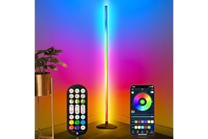 KingSom Lampadaire d'Angle LED,Lampe sur Pied RGB avec APP Contrôle et Télécommande,16 Millions Couleurs et 398+ Modes,Musique Sync et Temporisation,Lampadaire sur Pied LED pour Chambre,Salon