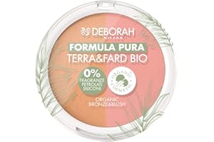 Deborah - Terra & Fard Formula Pura, con materie prime Biologiche e Vegane - Scalda il colorito e dona un finish radioso- Ideale per pelli sensibili - Colore n.1 Light, 9 gr