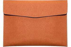 Skyzone Cartera de Documentos A4 en Cuero PU, Organizador Bolsas de Documentos de Viaje, Carpeta de Archivos Impermeable con Cierre a Presión, Estuche de Portafolios de Sobres (Marrón)