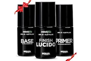 BENAIL PROFESSIONAL Benail | Gel Unghie Ricostruzione, TPO Free, Kit preparatori e sigillante Primer unghie gel, Base Semipermanente, Top Coat Semipermanente per Smalto Semipermanente, Gel Ricostruzione Unghie