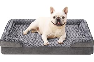 KSIIA Legowisko dla Małych Psów, Ortopedyczne, Zdejmowane Obicie, Wodoszczelna Wyściółka, Sofa, Kosz, Podwyższone Krawędzie