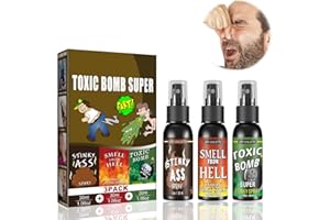 Ganbaro Tricky Liquid Fart Spray Set, Fart Spray Extra Strong Long Lasting, Fart Bomb, Pranks Fart Toy, Safe and Portable, Three Different Flavors, 30ml*3