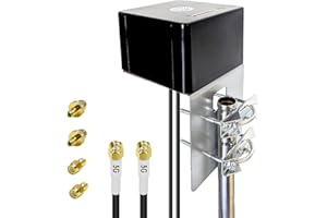 Maswell Antenna 5G da esterno 2X2 MIMO, fino a 6dBi, 600-8000 MHz Router esterno 4G LTE 5G NR Antenna esterna SMA e TS9 e RP-SMA per camper domestico, compatibile con Fritzbox Netgear