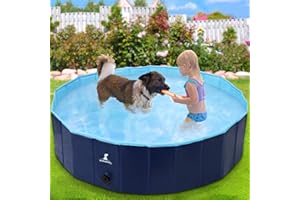 ‎WIMYPET Wimypet Hundepool Schwimmbad für Hunde, Hundeplanschbecken Hundebad, 160 * 30cm Klappbares Haustier-Duschbecken mit Umweltfreundlichem PVC rutschfest