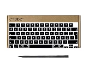CTBDZ Capuchons De Touches De Clavier Azerty Français Rechange pour MacBook Pro 14" 16" M4 Pro/Max A3185 A3186 A3401 A3112 A3403 A3404, pour MacBook Air 13" 15" M4 A3240 A3241 2024-2025 (Noir)