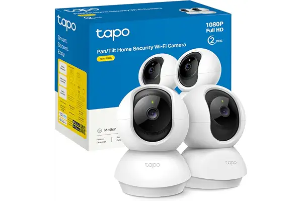 Tapo C200P2 - Cámara de Vigilancia WiFi Interior 360º, 1080p, Detección IA | Detección Movimiento, Personas y Llanto de Bebé. Visión Nocturna. Alarma Luz y Sonido. Almacenamiento Local o Nube. App Tapo.
