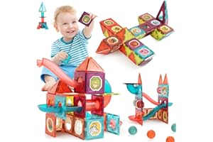 Beeyouk Costruzioni Magnetiche per Bambini 111 Pezzi Giochi Montessori Magneti Bambina 3 Anni Mattoncini Costruzioni con Tubi Colorati Regalo Calamite Bambino per 4 5 6 7 8 9 Anni
