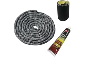 PROTALWELL Joint de poêle à bois, kit de joint de porte de poêle à bois 8 mm, joint en fibre de verre résistant aux hautes températures, corde de remplacement pour poêle ou cheminée, longueur 1,8 m