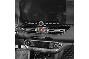 ‎FUEISOF FUEISOF Armaturenbrett Gitter Lüftung Abdeckung Rahmen Auto-Innenraum ABS Für Hyundai I30 I30N 2022-2025 (Kohlefaser mit Warnblinker)