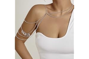 Inateannal cadena de cuerpo de múltiples capas hoja de plata flecos collar de cadena de hombro borla en capas arnés de hombro sexy sujetador cadena declaración collar de hombro joyería para mujer