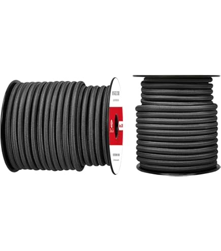 Corde élastique 6 Mm, Noire, 25 M, Sandow Pour Bâche Et Filet