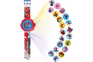 Niumowang Kinder Cartoon Uhr, Projektor Uhr, Einstellbare Digitale Projektionsuhr, 20 Bilder, elektronische Armbanduhr, für Kinder Kleinkind 3-12 Jahre alt (B)