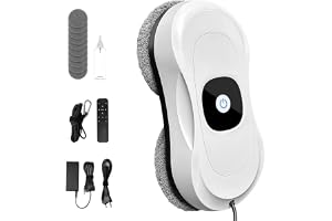 Window Cleaning Robot, Electric Window Cleaner with Automatic Double Spray Function, Window Robot with 50 ml Tank, 3 Cleaning Modes, 10 x Cloths, for Indoor and Outdoor Window Cleaning Robot