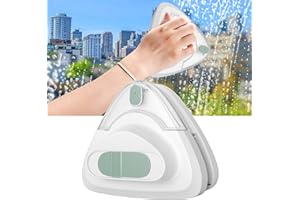 Yontwe Detergente per vetri a doppia faccia Strumento per la pulizia magnetica del vetro per spessore vetro 5-35 mm Spazzola per pulizia magnetica regolabile a 3 livelli Tergivetro