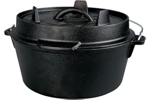 ‎KOPP VERLAG Feuertopf/Dutch Oven - 8 Liter | für Grill- und Outdoorfans | Deckelheber | Camping | aus massivem dickwandigen Gusseisen…