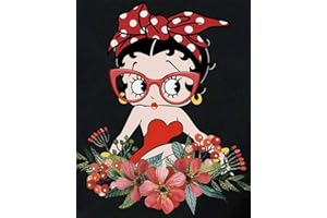 DVBQQWE Kits de peinture au diamant pour adultes Betty Boop Diamond Art 5D Peinture avec diamants Kit de peinture bricolage Peinture par numéro avec Gem Art Drill et, 30 X 40 cm