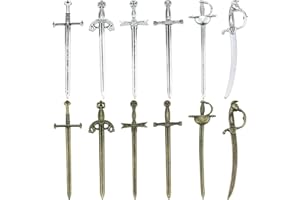 ASWEWAMT 12 PCS Antique Swords Knife Bookmark,Sword Charms Pendants Bookmarks for Book Lovers Presents Reading Crafting DIY