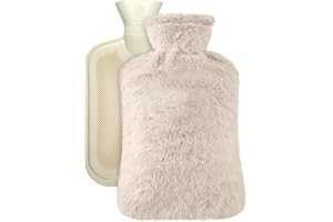 MOMENT Hot Water Bottle with Soft Cover (2 Liter) Hot Water Bag for Cramps, Pain Relief, Removable Hot Cold Pack for Hot and Cold Therapy and Feet Warmer (Assorted Color)