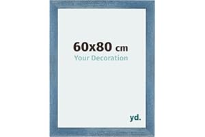 yd. Your Decoration - 60x80 cm - Cadres Photo en MDF Avec Verre acrylique - Anti-Reflet - Excellente Qualité - Bleu Brillant Patiné - Cadre Decoration Murale - Mura