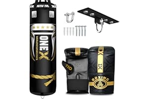 ONEX NEW Boxing Bag 3-4-5 FT Filled Heavy Punch Bag Set, Bracket, Punching Gloves for Training Fitness Water proof Bag MMA