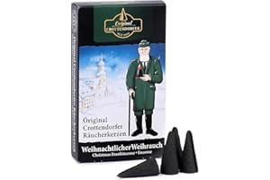 Original Crottendorfer - Räucherkerzen - Duft: Weihnachtlicher Weihrauch - Menge: 24 Stück - Größe: M - Made in Germany