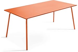 Oviala Palavas - Table de Jardin rectangulaire en métal Orange