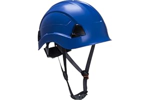 Workwear World WW335 Height Endurance Scaffolding Climbing Steeplejack Work Safety Helmet Hard Hat With Chin Strap (Royal Blue)