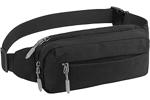 LEEPAT Bumbag Waist Bag,Waterproof Running Waist Fanny Pack for Men Women, Large Capacity Waist Pack 3 Pockets for Men Women Outdoors, Sport, Hiking, Travel,Outdoor