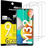 NEW'C 3 Pezzi, Vetro Temperato per Samsung Galaxy M32 5G, toque delicado. Sin polvo, sin huellas dactilares, un botón, demasi