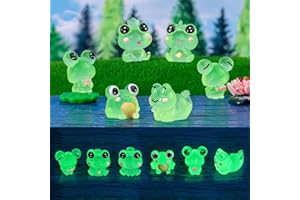 YIZHIXIANGQ Rana Luminosa, 6pcs Mini Rane In Resina, Rana Decorativa Giardino, Rana Decorativa, Mini Rane, Adatta per Decorare Mini Giardini, Case Delle Bambole e Piante in Vaso