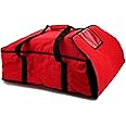 DEAYOU Large Pizza Warmer Bag, Professional Thermal Food Delivery Bag, Heavy Duty, Moisture Free, 59cm × 59cm × 20cm, Red