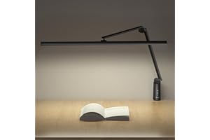 OOWOLF LED Desk Light, Desk Lamp,80cm Full Spectrum Swing Arm Desk Lamp with Clamp,Dimmable CRI≥95 Eyes-Caring Study Light with 5 Color Modes,1200LM Touch Control for Working/Reading/Study,Main Power