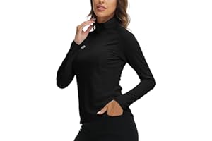 AjezMax Donna Maglia da Corsa a Maniche Lunghe 1/4 Zip Felpa Sportivo Yoga Fitness Outdoor Tops