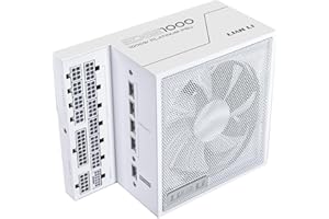 ‎LIAN LI Lian Li Edge EG1000 PC Netzteil, 1000 Watt, PCIe 5.1, ATX 3.0 PSU | ATX 3.1, 80 Plus Platinum, modular, mit Sleeved Cable Kit, 12VHPWR für NVIDIA RTX, leiser Lüfter, integrierter USB Hub - Weiß