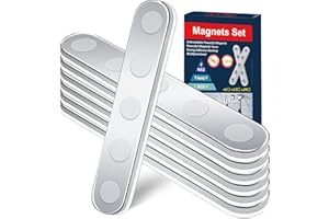 BKSAI Unbreakable Strong Magnet, 6 Pack N40 Self-Adhesive Neodymium Bar Magnets, Powerful Permanent Rare Earth Sticky Magnets for School Office Home Kitchen DIY Tool Room