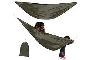 OneWind Premium Gear Hammock Underbelly Storage, Lightweight and Portable Mini Hammock for Camping, Backpacking, Fishing and Sailing, 160 cm x 140 cm OD Green