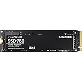 Samsung 980 NVMe M.2 SSD, 250 GB, PCIe 3.0, 2.900 MB/s Lesen, 1.300 MB/s Schreiben, Interne SSD für Gaming und Alltagsanwendu